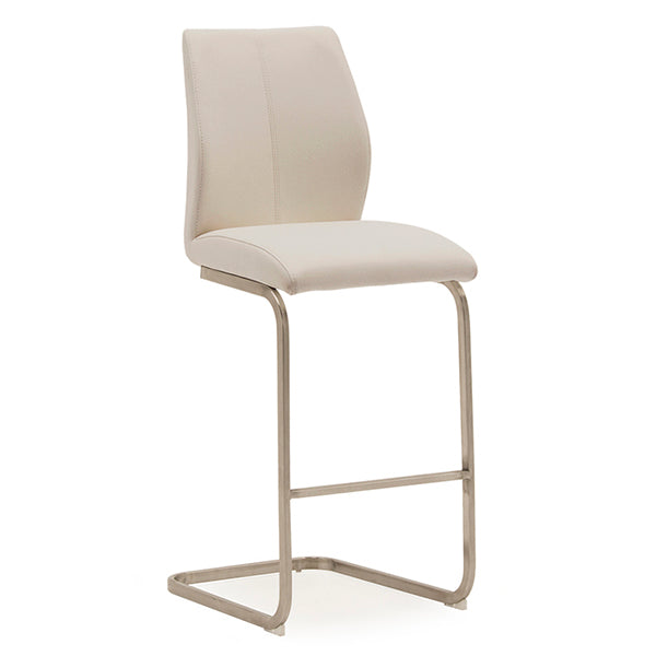 Wilma Bar Chair - Brushed Steel Taupe