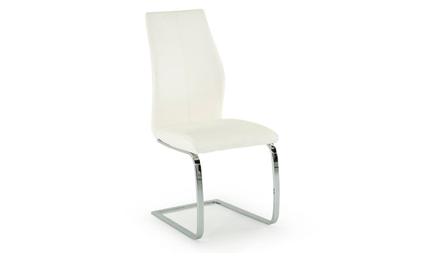Enzo Dining Chair - Chrome Leg White