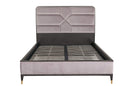 Darcy Bed 5' - Ebony Ecru Velvet