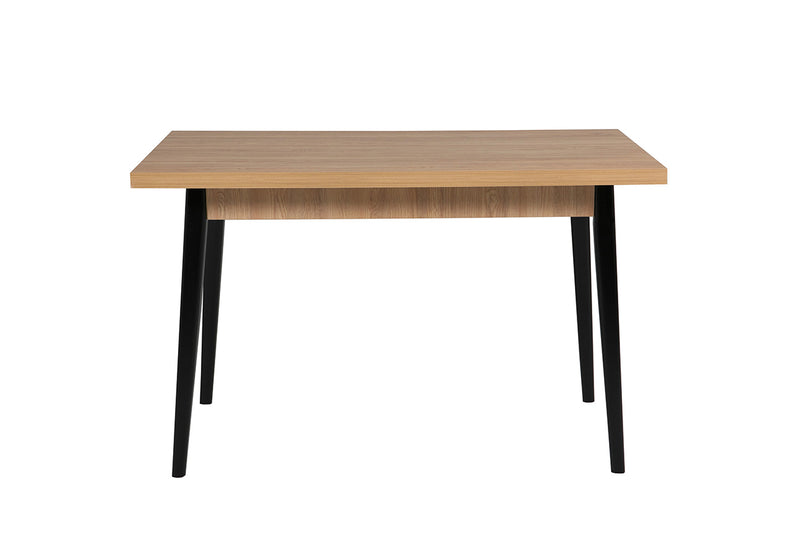 Lucy Dining Table - Rectangle 1200 Oak Top Black Leg