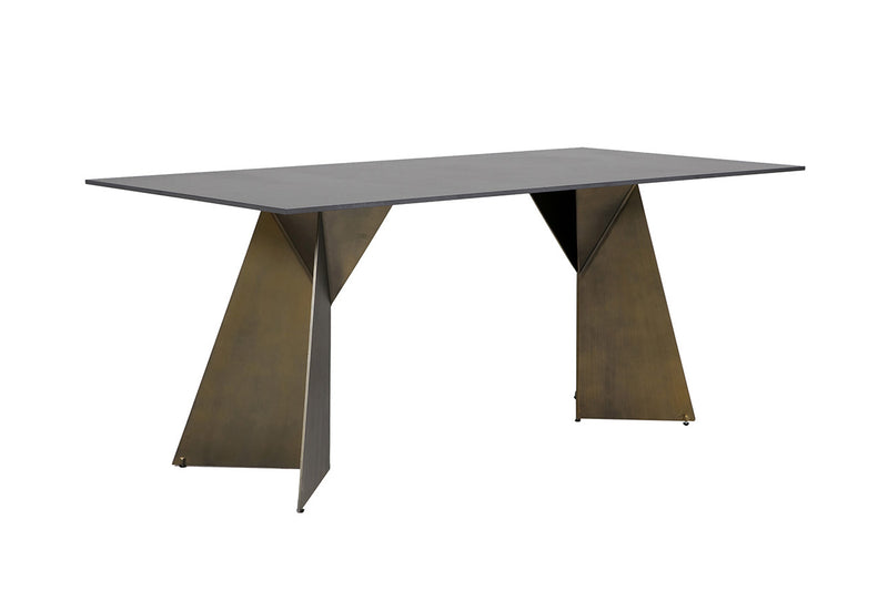 Iris Dining Table 1800 - Stone Golden Black