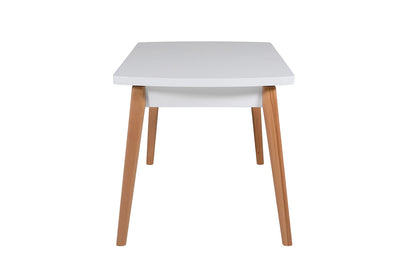 Mags Dining Table Extending 1800 - White Top Oak Leg