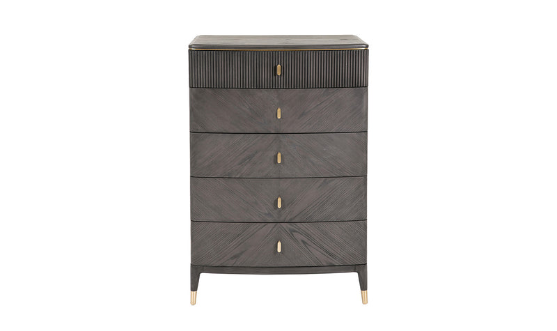 Darcy Tall Chest 5 Drawer - Ebony