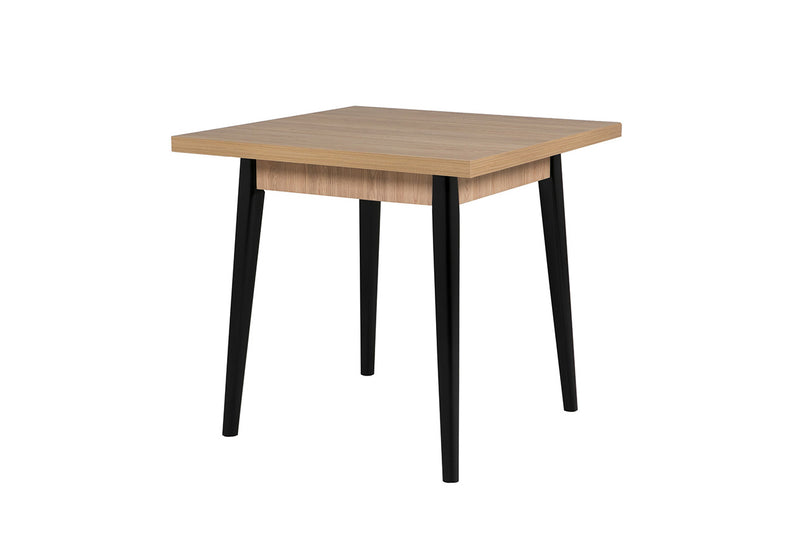 Lucy Dining Table - Square 800 Oak Top Black Leg