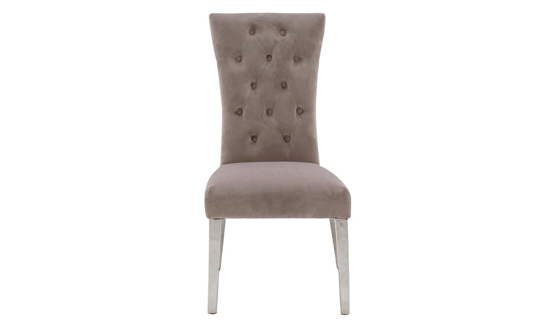 Penrose Dining Chair - Polished Stainless Steel Taupe