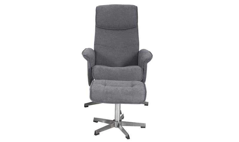 Raynard 1 Seater Recliner with Footstool - Grey