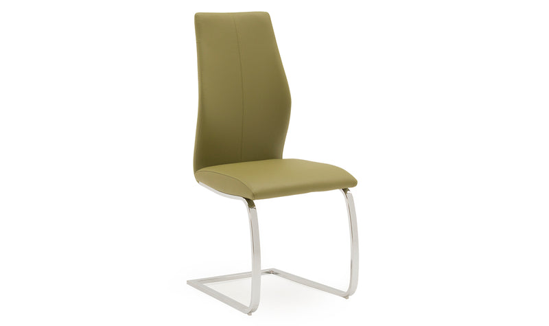 Enzo Dining Chair - Chrome Leg Olive