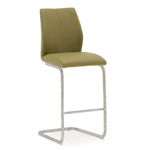 Enzo Bar Chair - Chrome Leg Olive