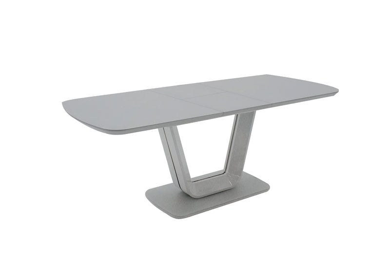 Wavy Extending Dining Table - Light Grey Matt 1200/1600