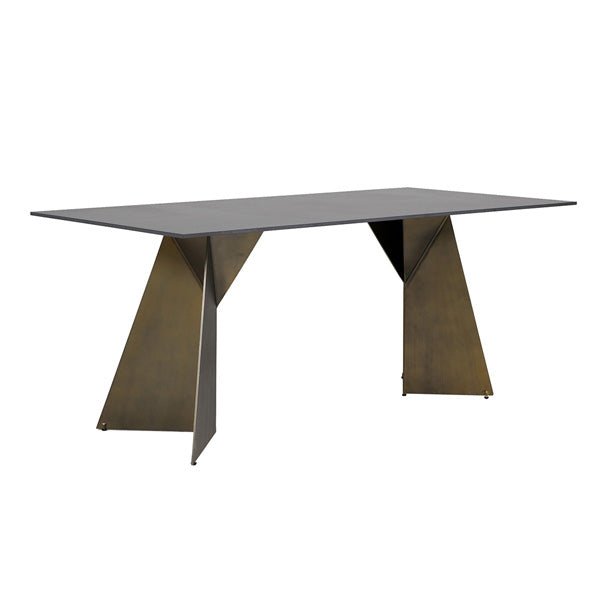 Iris Dining Table 1800 - Stone Golden Black