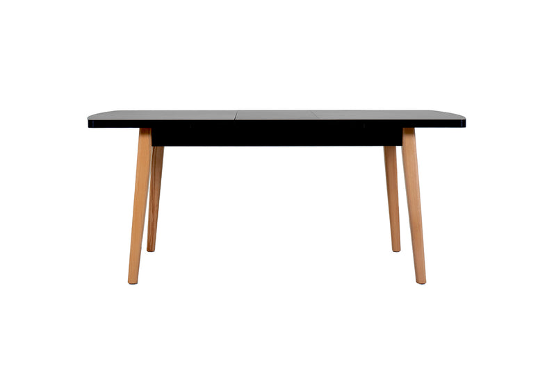 Mags Dining Table Extending 1800 - Black Top Oak Leg