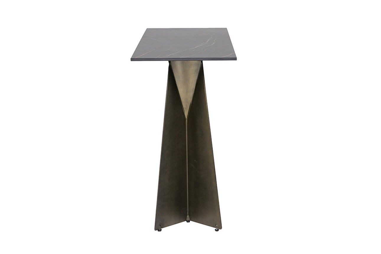Iris Console Table - Stone Golden Black