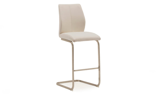 Wilma Bar Chair - Brushed Steel Taupe