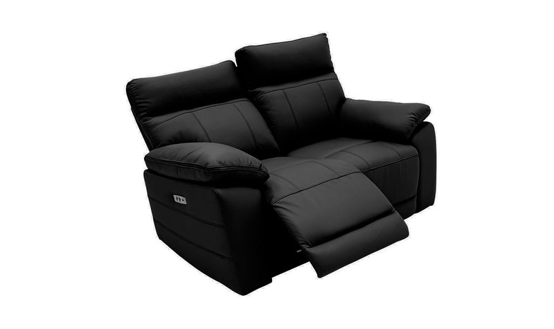 Compiano 2 Seater Electric Reclining Sofa - Black
