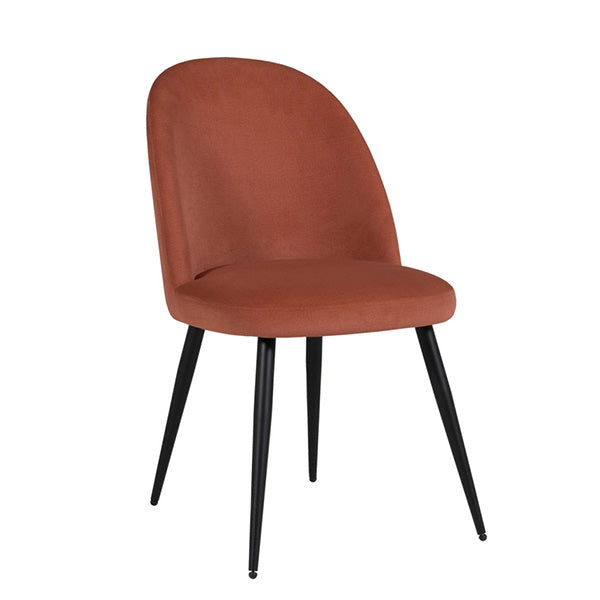 Gabe Dining Chair - Coral With Black Legs