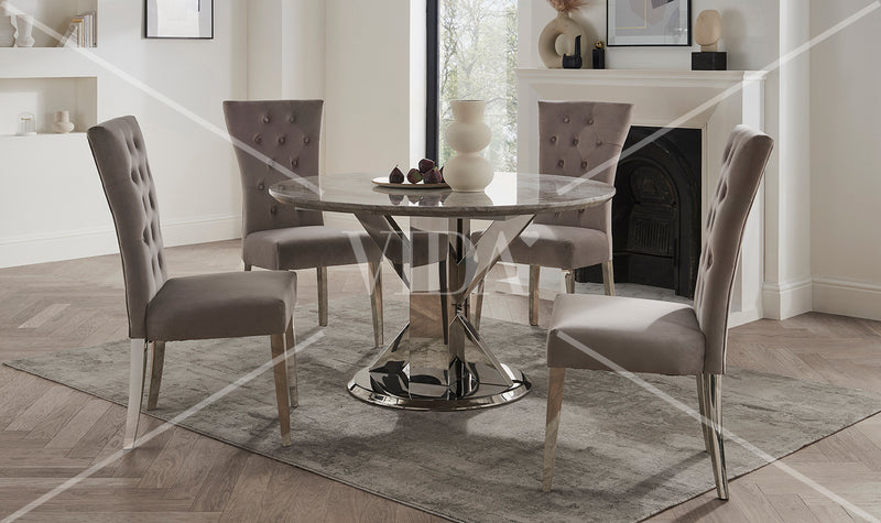 Bremmen Round Dining Table - Milan Grey 1300