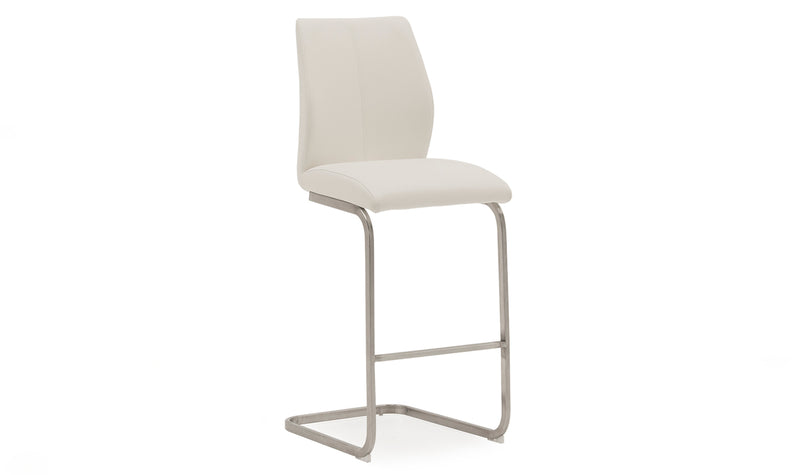 Wilma Bar Chair - Brushed Steel White