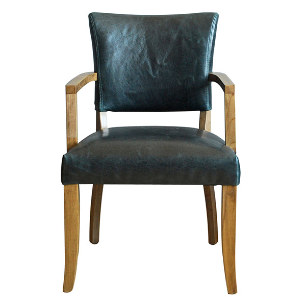 Prince Arm Chair Leather - Ink Blue