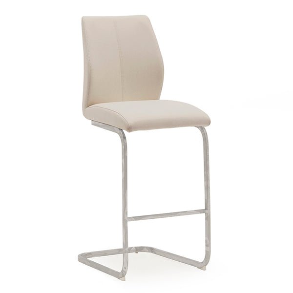 Enzo Bar Chair - Chrome Leg Taupe