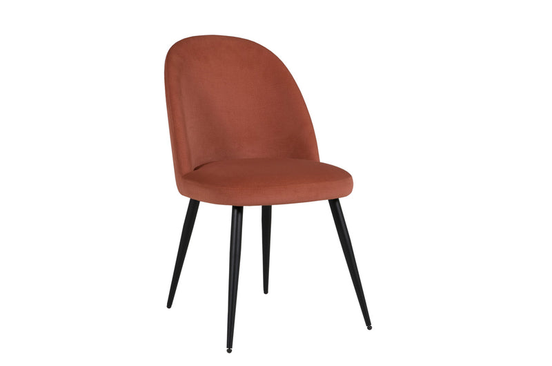 Gabe Dining Chair - Coral With Black Legs