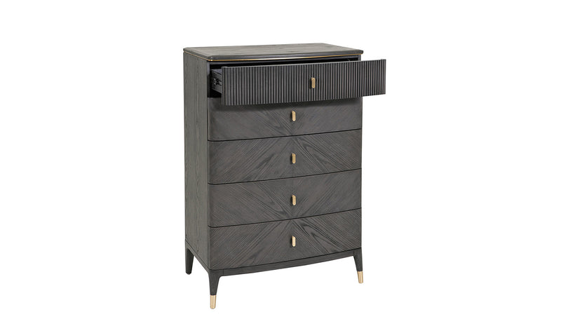 Darcy Tall Chest 5 Drawer - Ebony