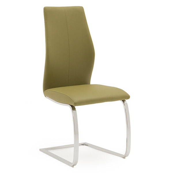 Enzo Dining Chair - Chrome Leg Olive