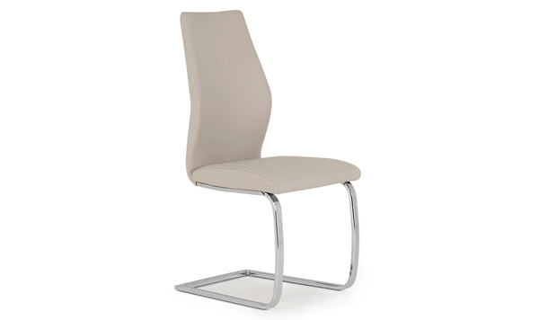 Enzo Dining Chair - Chrome Leg Taupe