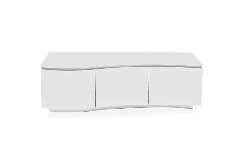 Wavy TV Cabinet - White Gloss with LED