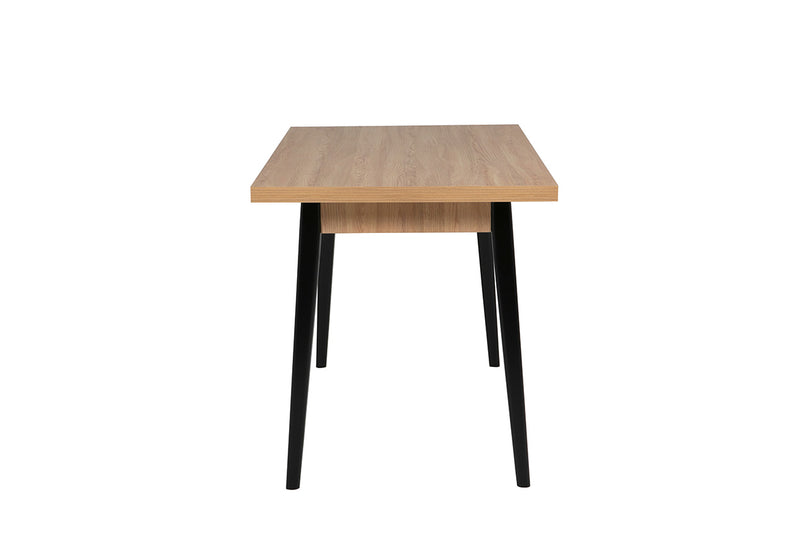 Lucy Dining Table - Rectangle 1200 Oak Top Black Leg