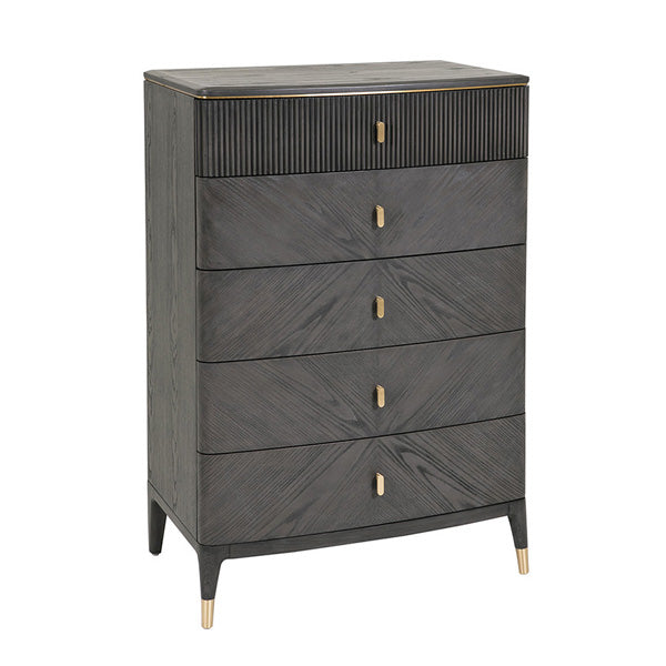 Darcy Tall Chest 5 Drawer - Ebony