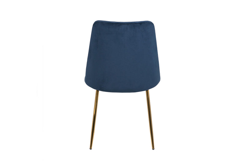 Christy Dining Chair - Dark Navy Gold Leg