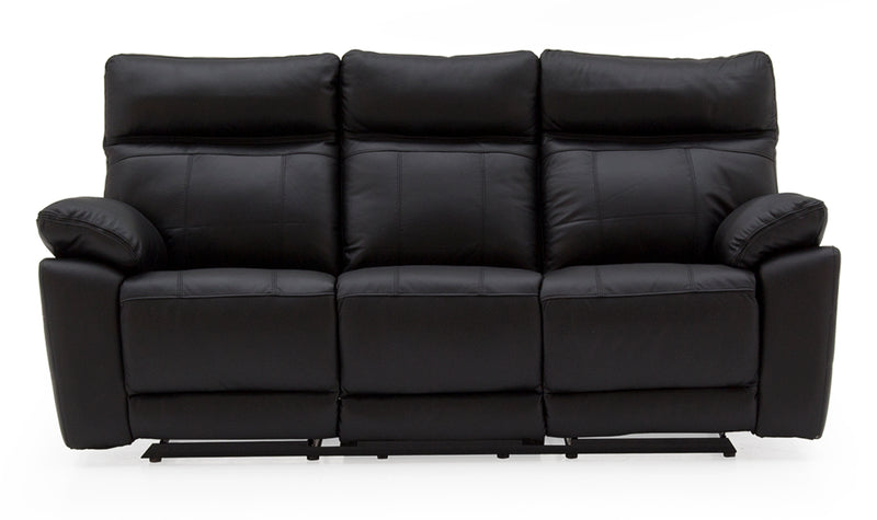 Compiano 3 Seater Reclining Sofa - Black