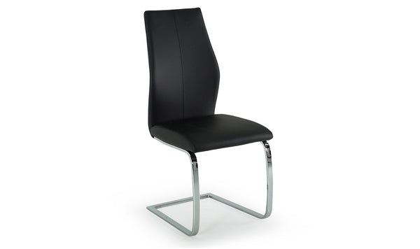 Enzo Dining Chair - Chrome Leg Black