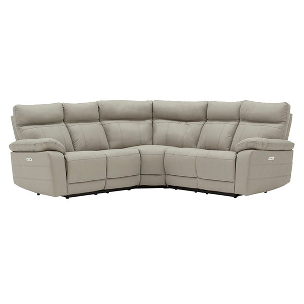 Compiano Corner Group Electric Reclining Sofa - Light Grey