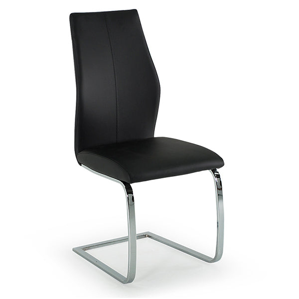 Enzo Dining Chair - Chrome Leg Black