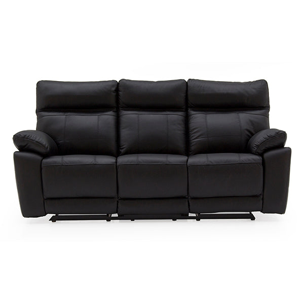 Compiano 3 Seater Reclining Sofa - Black