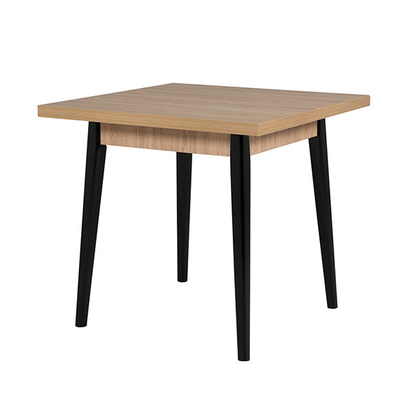 Lucy Dining Table - Square 800 Oak Top Black Leg