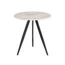 Carrera Lamp Table - White Marbled Glass