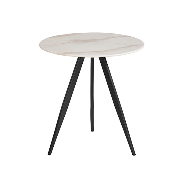 Carrera Lamp Table - White Marbled Glass