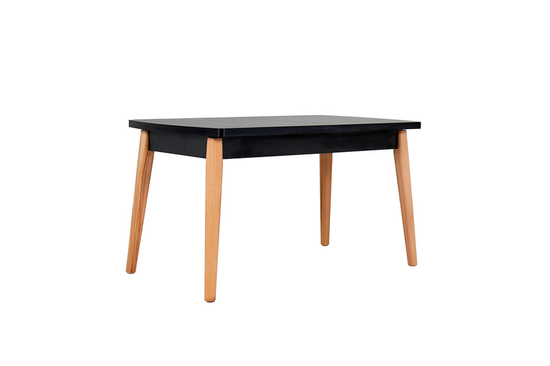 Mags Dining Table Extending 1800 - Black Top Oak Leg