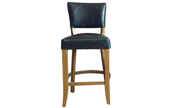 Prince Bar Chair Leather - Ink Blue