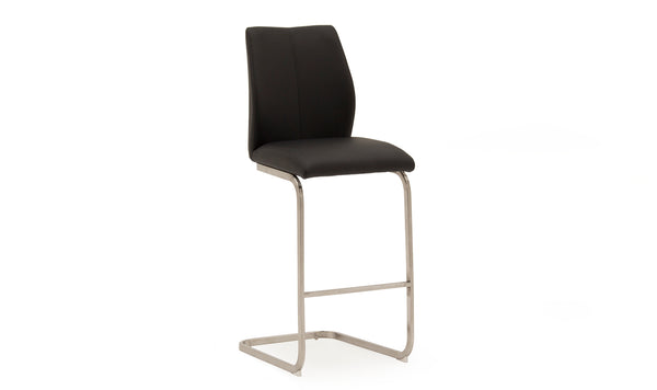 Wilma Bar Chair - Brushed Steel Black