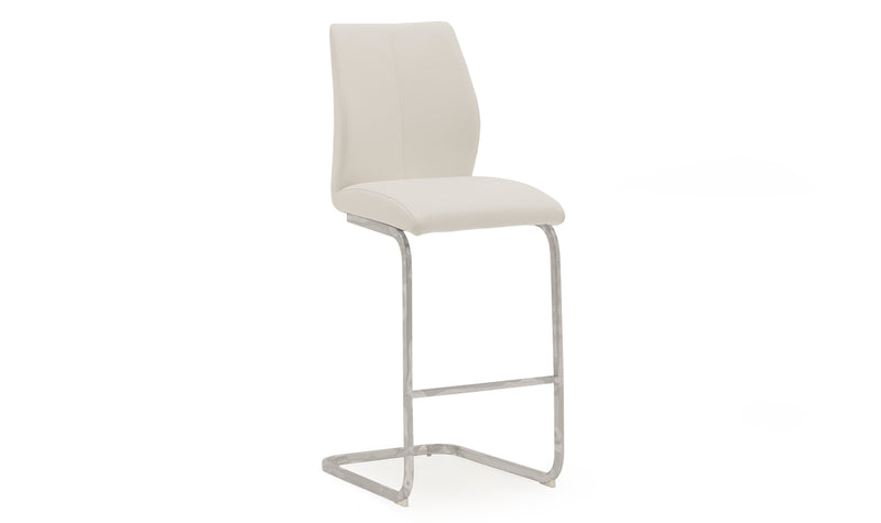 Enzo Bar Chair - Chrome Leg White